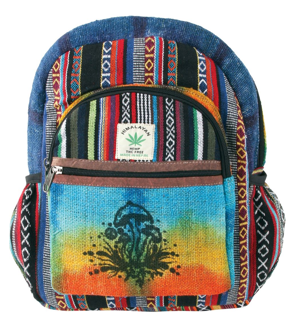 Tie Dye Hemp Mushroom Medium Back Pack