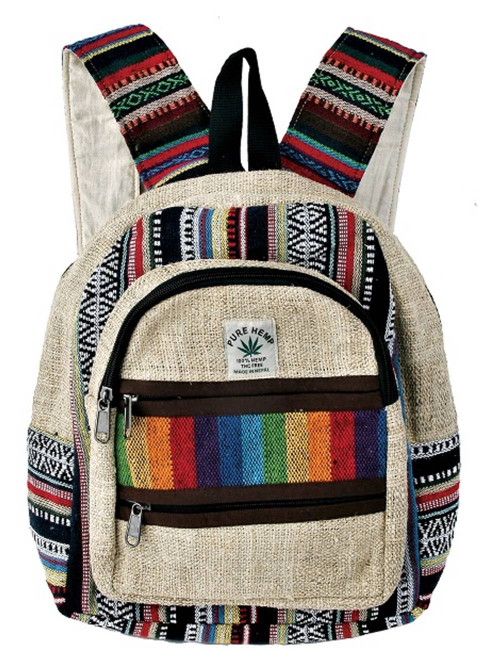 Medium Hemp Rainbow Back Pack